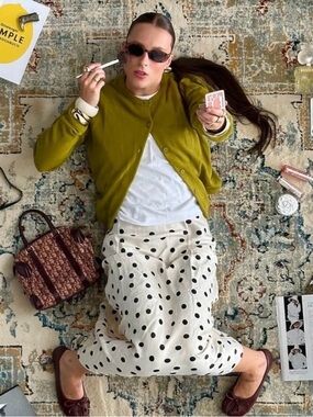 Old Navy Cream black polka dot Sundress Sleeveless Maxi